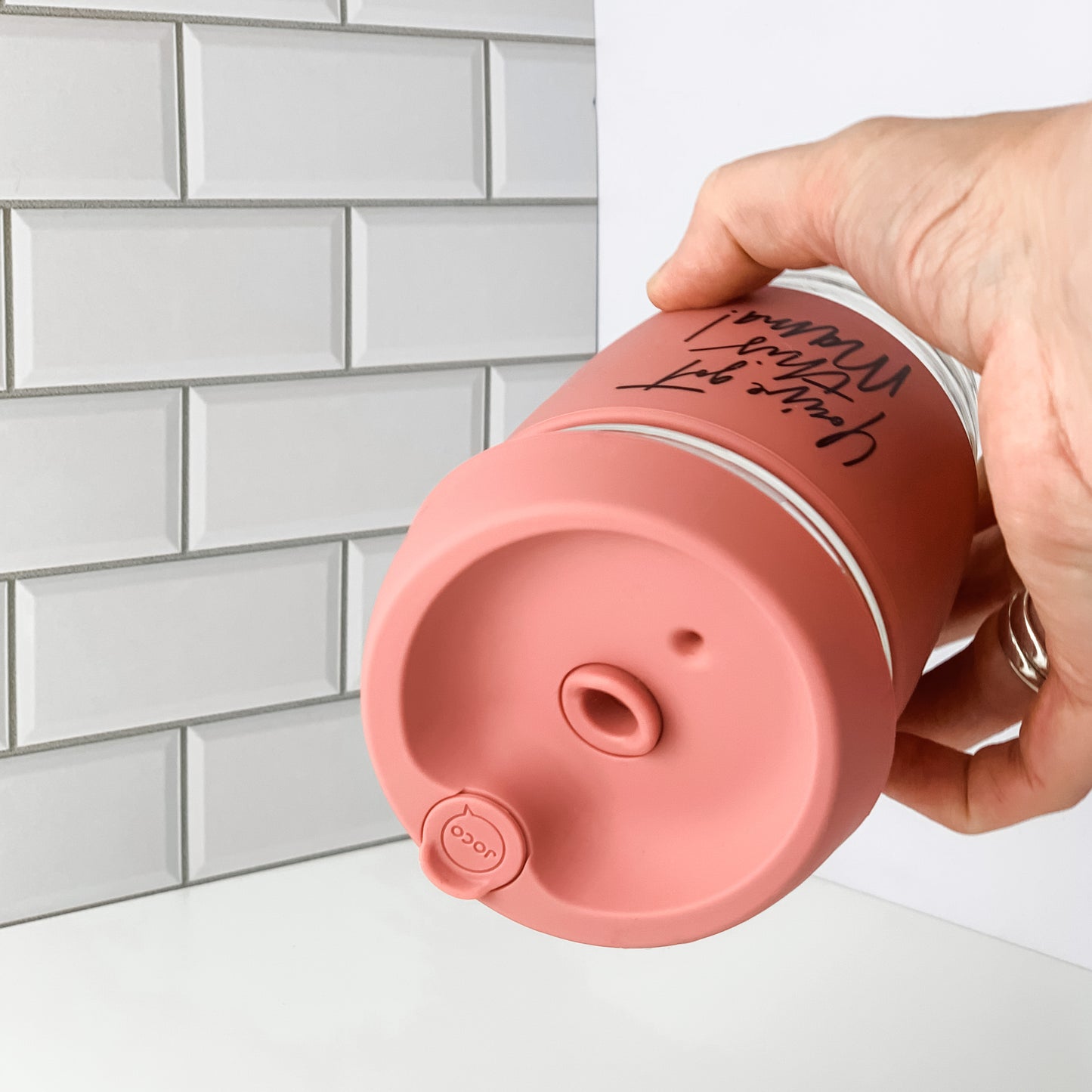 You've Got This Mama Glass Reusable Travel Cup : Terracotta Pink