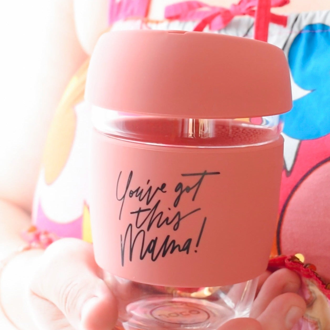 You've Got This Mama Glass Reusable Travel Cup : Terracotta Pink NEW LOW PRICE