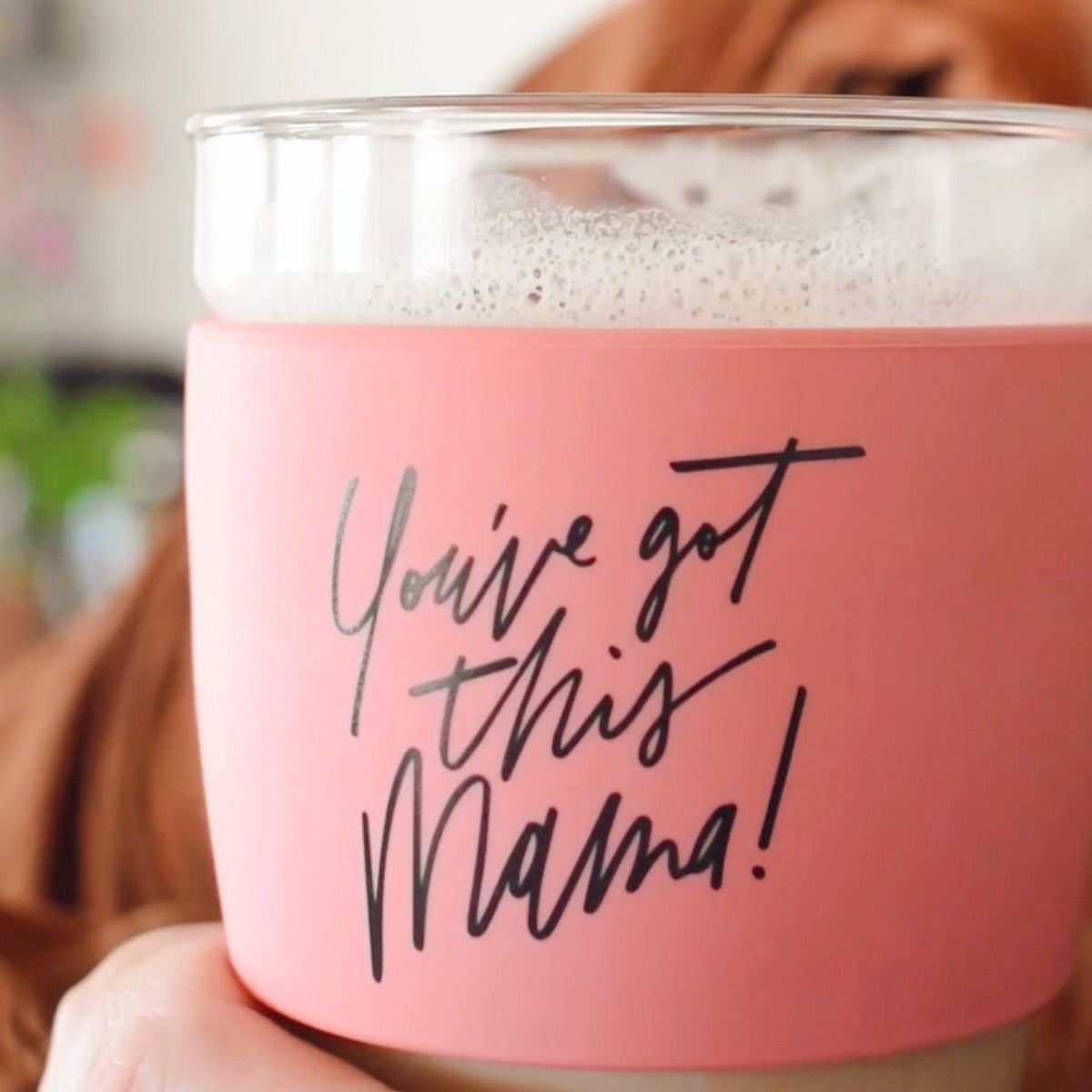 You've Got This Mama Glass Reusable Travel Cup : Terracotta Pink
