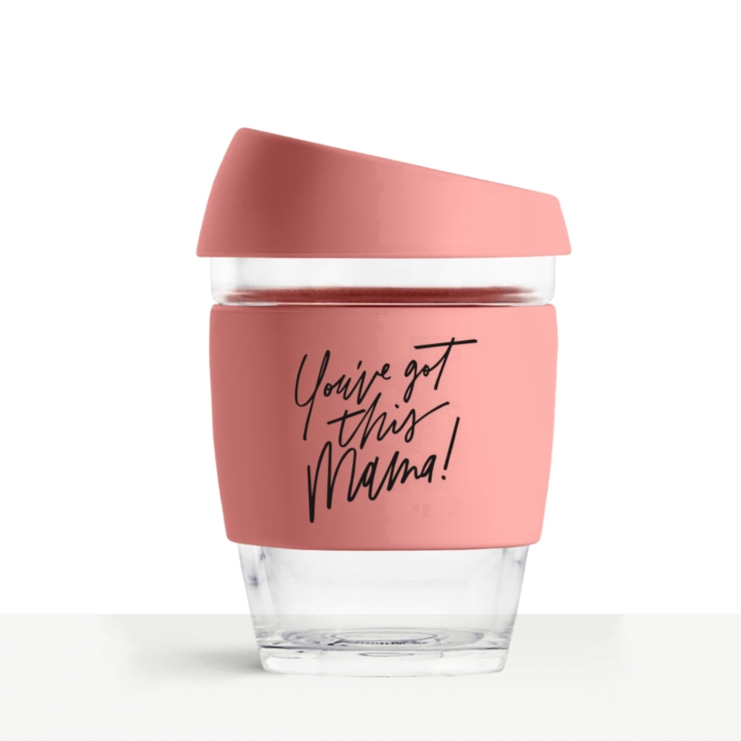 You've Got This Mama Glass Reusable Travel Cup : Terracotta Pink
