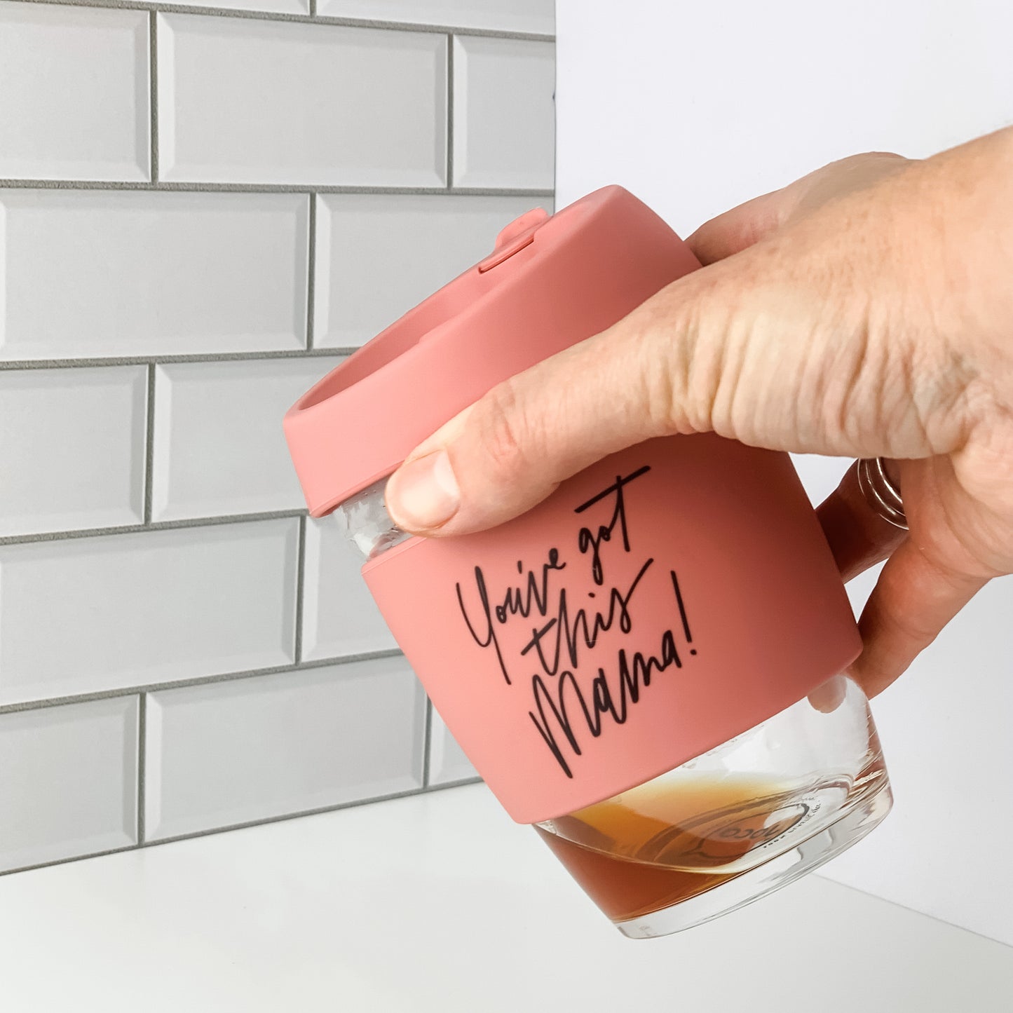 You've Got This Mama Glass Reusable Travel Cup : Terracotta Pink NEW LOW PRICE